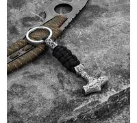 VIXDA Porte-clés Corde de Survie pour Homme, en Acier Inoxydable et Cuir, Fait Main, amulette Ancre, Bijou