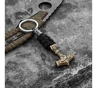 VIXDA Porte-clés Corde de Survie pour Homme, en Acier Inoxydable et Cuir, Fait Main, amulette Ancre, Bijou