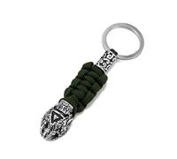 VIXDA Porte-clés rétro tressé à la Main en Corde tressée pour Homme, Anneau de Survie en Acier Inoxydable, Bijou d'extérieur