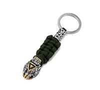 VIXDA Porte-clés rétro tressé à la Main en Corde tressée pour Homme, Anneau de Survie en Acier Inoxydable, Bijou d'extérieur