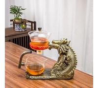 VIXDA Set de Thé Créatif en Verre - Théière Automatique avec Infuseur Magnétique, Déviation d'Eau, Résistant à la Chaleur - Pour Kungfu Thé