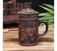 VIXDA Tasse à thé en Argile Violette avec Couvercle et infuseur à thé Tasse à thé Tasse à Eau de Bureau Tasse Cadeau Verres