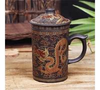 VIXDA Tasse à thé en Argile Violette avec Couvercle et infuseur à thé Tasse à thé Tasse à Eau de Bureau Tasse Cadeau Verres