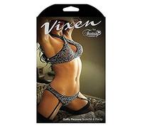 Vixen Dentelle 2 Pièces Jarretière Set Noir/Blanc