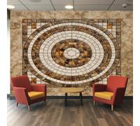 VIXENIUM Papier Peint Panoramique Brique, Papier Peint Pierre Marbre Effet Brun Cuisine Chambre Salon, 500x350 cm, Décoration Murale Brique, Stickers