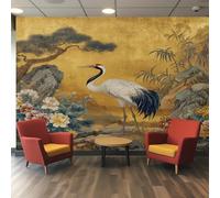 VIXENIUM Papier Peint Panoramique Chinoiserie, Papier Peint Japon Chinois Art Cuisine Chambre Salon, 200x140 cm, Décoration Murale Chinoiserie, Stickers