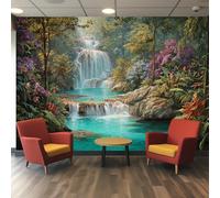 VIXENIUM Papier Peint Panoramique Forêt, Papier Peint Pin Arbre Cuisine Chambre Salon, 500x280 cm, Décoration Murale Forêt, Stickers