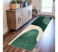 VIXENIUM Tapis Couloir Abstrait Antidérapant Long Lavable Machine, Tapis De Couloir Vert Retro Années 70 De Cuisine Passage Entree Intérieur Descente De Lit Chambre Poil Ras 60x200 cm