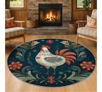 VIXENIUM Tapis Rond Ferme Salon Chambre 140 cm de Diamètre