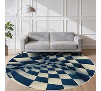 VIXENIUM Tapis Rond Grand Illusion Optique Salon Chambre 240 cm de Diamètre