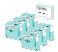 Vixic Lot de 5 rubans de rechange pour étiqueteuse Brother M Tape M-K231s M231 MK231 M-231 compatible avec étiqueteuse Brother PT-M95 PT-70BM PT-65 PT-80 PT-45, 12 mm 0,47 mm, blanc