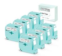 Vixic Lot de 8 rubans d'étiquettes de rechange MK231 compatibles avec Brother P Touch M Tape M-K231 M-K231s 12 mm 0,47 Blanc pour étiqueteuse PT-M95 PT-70BM PT-65 PT-80 PT-45 M950