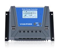 VIXKPIRR Contrôleur de Charge Solaire PWM 80A 12V 24V 36V 48V Bluetooth | PWM 80A Régulateur de Charge Solaire avec Sonde Température, écran LCD et 4 Ports USB, pour Batteries Plomb-Acide et Lithium