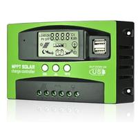 VIXKPIRR MPPT 60A Controleur de Charge Solaire 12V 24V Automatique | Regulateur Panneau Solaire 60A avec Sonde de Température, 2 ports USB et écran LCD, pour Batteries Plomb-Acide et Lithium