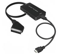 VIXLW Convertisseur Péritel vers HDMI avec Commutateur 720p/1080p - Adaptateur pour Moniteur TV, Projecteur, Lecteur DVD, VHS, STB, Xbox