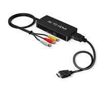 VIXLW RCA vers HDMI, Adaptateur AV vers HDMI, 1080P Composite CVBS AV vers HDMI Adaptateur convertisseur vidéo Audio avec câble HDMI Supporte PAL/NTSC pour PC, TV, WII, Xbox, STB, VHS, VCR