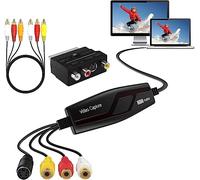 VIXLW Video Capture RCA to USB Video Converter VHS VCR Hi8 Mini DV to Digital Converters for PC, TV, Cassette Player, Camcorder, Mac OS X Gold Windows