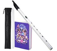 Vixx Noxx Tin Whistle Set Key of C irlandais traditionnel Penny Whistle Low C Whistle avec pochette à sifflet étui et feuille de musique pour débutants(Sliver)