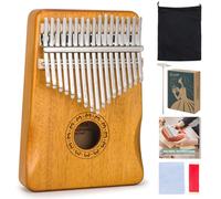 VixxNoxx Kalimba Piano à Pouce 17 touches, Piano à Doigt Mbira Instruments de Musique Portables pour Adultes Débutants (Bois Clair)