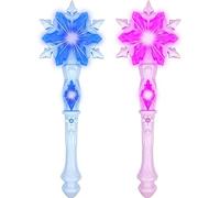 VIYAAN 2 Pièces Baguette de Fée et Princesse, Baguette Magique Lumineuse, Convient pour Les Filles Cadeau d'Anniversaire, Noël et Halloween, Cosplay