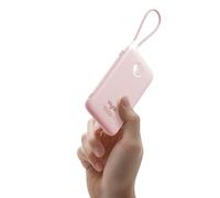 VIYISI Batterie Externe 10000 mAh Ultra Mince, QC 22,5W Power Bank Charge Rapide avec Câble USB C Intégré PD 20W Compatible avec iPhone 16 15 Samsung S24 S23 S22 - Rose