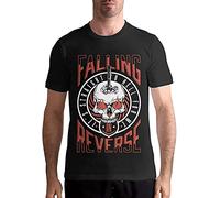 ViyoK Falling in Reverse-Straight to Hell Men's Comfortable Short Sleeve Music Band T-Shirts Shirt S Black S