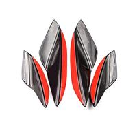 VIYOLI 4 Pièces Universel Noir Brillant Voiture Pare-Chocs Avant Lèvre Caoutchouc Ailerons Style Spoilers Séparateur Canards Autocollant Kit Décoratif Kit Carrosserie Becquet Voiture