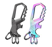 VIYOUVI Porte-clés robuste, porte-clés de voiture, décapsuleur, porte-clés élégant avec décapsuleur et 3 porte-clés (noir/multicolore)
