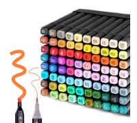 VIYSPNV 80 Couleurs Feutre Alcool - Double Pointe Twinmarkers pour Coloriage, Croquis, Art et Écriture, avec Sac de Rangement et Base Feutres Coloriage Adulte
