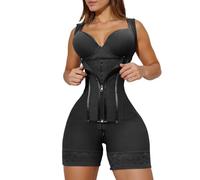 VIYUANH Body Shaper post-chirurgie Stage Vêtement de compression avec fermeture éclair à l'entrejambe Body gainant pour femme, gaine amincissante pour le corps et le fessier Confort