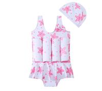 VIYUANH Maillot de Bain Flottant Bebe Fille Combinaison Flottante à Flottabilité Réglable Une Pièce Maillot de Bain Bouée Intégré à Manches Courtes Swimsuit Séchage Rapide 1-4 Ans