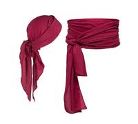 VIYUANH Set d'accessoires de Costume de Pirate Bandeau Ceinture de Taille Capitaine Médiévale Foulard Bandanas pour Halloween Enfants Adultes Confort