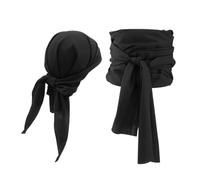 VIYUANH Set d'accessoires de Costume de Pirate Bandeau Ceinture de Taille Capitaine Médiévale Foulard Bandanas pour Halloween Enfants Adultes Confort