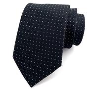 Vizakiss Cravate à rayures pour homme Motif jacquard, Broche noire avec point, taille unique