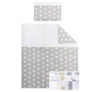 Vizaro - Couette Bebe + d'oreiller - Parure de Lit pour Enfant (70x80cm) pour Berceau - 100% Coton - Fabriqué UE - Pois Blancs