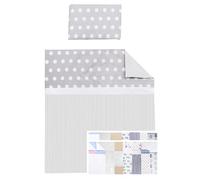 Vizaro - Couette Bebe + d'oreiller - Parure de Lit pour Enfant (70x80cm) pour Berceau - 100% Coton - Fabriqué UE - Pois Et Lignes