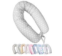 Vizaro - COUSSIN DE MATERNITÉ | Allaitement | Oreiller de Grossesse pour DORMIR - EXTRA LARGE 190 CM - - Taie 100% COTON Amovible et Lavable, Fermeture Éclair - Fabriqué UE - C. Petites Étoiles Blan