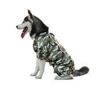 VIZAUZIE Imperméable pour Chien avec Capuchon Manteaux Poncho Veste Gilet réfléchissantes Chiens Moyens à Grands Animaux Camouflage 7XL