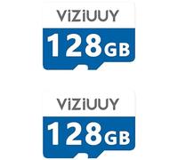 VIZIUUY Micro carte SD 128 Go pour caméras de sécurité, lecture 90 Mo/sec, écriture 25 Mo/sec, carte mémoire pour caméras de sécurité solaires intérieures et extérieures, caméra d'action, caméra