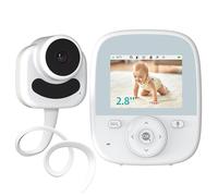 VIZOLINK Babyphone Camera, 2,8 Pouces Bébé Moniteur avec 4000mA Batterie, Vision Nocturne, VOX, 3X Zoom, Communication Bidirectionnelle, Capteur de Température, Berceuses, Portée de 300M, Pas de WiFi