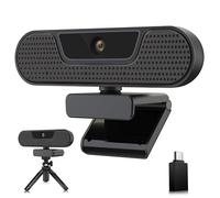 VIZOLINK W4GS 2K Webcam avec Microphones, HD Webcam 1080P 60FPS, Réduction du Bruit, Autofocus, Correction de la Lumière, Plug&Play, Privacy Cover, Trépied, pour Livestream, Conférence, Chat Vidéo
