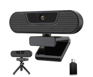 VIZOLINK W4GS 2K Webcam avec Microphones, HD Webcam 1080P 60FPS, Réduction du Bruit, Autofocus, Correction de la Lumière, Plug&Play, Privacy Cover, Trépied, pour Livestream, Conférence, Chat Vidéo