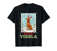 Vizsla Vixen Bois de Renne Rétro Vacances d'hiver T-Shirt