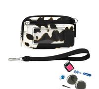 Vjeybv Petit porte-monnaie - Dragonne de poignet | Porte-carte RFID avec dragonne détachable pour écouteurs, Vache marron noire et blanche, Refer to description, Unisexe