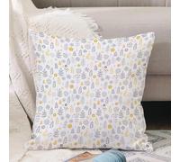 VJIZLOQB Housses de Coussin Court Peluche Carré Taie d'oreiller pour Sofa Canapé Chambre Chaise Domicile Décor,Impression d'art Contemporain Moderne, Nature, forêt Sauvage, Feuilles, fleu,40x40cm