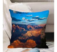 VJIZLOQB Housses de Coussin Court Peluche Carré Taie d'oreiller pour Sofa Canapé Chambre Chaise Domicile Décor,Formation rocheuse Historique du Grand Canyon au Lever du Soleil, Ciel et Nu,40x40cm