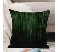 VJIZLOQB Housses de Coussin Court Peluche Carré Taie d'oreiller pour Sofa Canapé Chambre Chaise Domicile Décor,Technologie Texte numérique numéro Un Deux Trois Quatre Cinq Six Sept Huit n,40x40cm