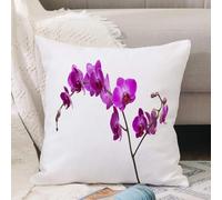VJIZLOQB Housses de Coussin Court Peluche Carré Taie d'oreiller pour Sofa Canapé Chambre Chaise Domicile Décor,Décor Magenta, orchidées Sauvages, pétales, Fleurs, Branches, Flux romantiqu,40x40cm