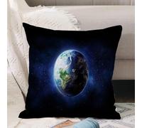 VJIZLOQB Housses de Coussin Court Peluche Carré Taie d'oreiller pour Sofa Canapé Chambre Chaise Domicile Décor,La Terre et la Galaxie. Éléments de Cette Image fournis par la NASA.,40x40cm