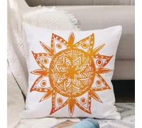 VJIZLOQB Housses de Coussin Court Peluche Carré Taie d'oreiller pour Sofa Canapé Chambre Chaise Domicile Décor,Motif de Conception d'élément décoratif Floral Indien de Mandala. Il s'agit,40x40cm